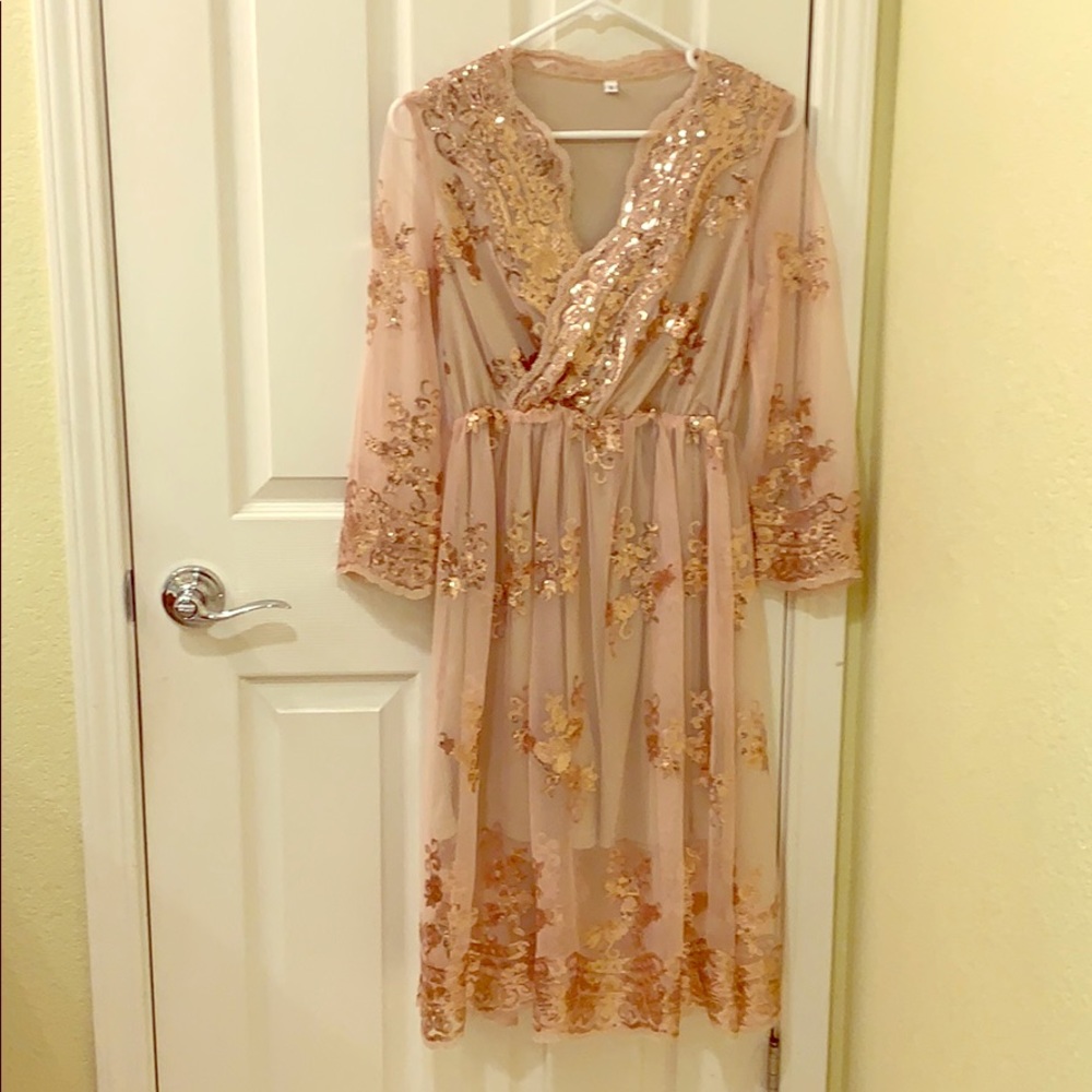 Rose gold beautifully detailed dress